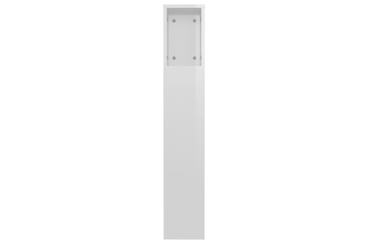 beBasic Sängynpääty säilytystilalla korkeakiilto valk 120x18,5x104,5 cm - Valkoinen - Sängynpääty