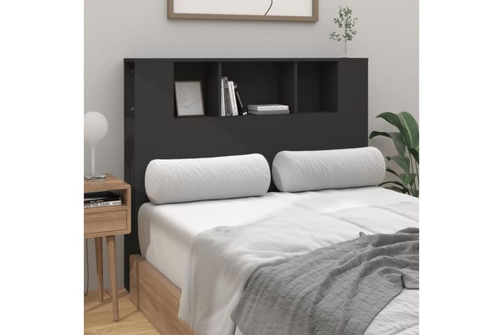 beBasic Sängynpääty säilytystilalla musta 120x18,5x104,5 cm - Musta - Sängynpääty