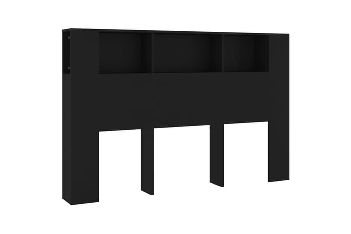 beBasic Sängynpääty säilytystilalla musta 160x18,5x104,5 cm - Musta - Sängynpääty