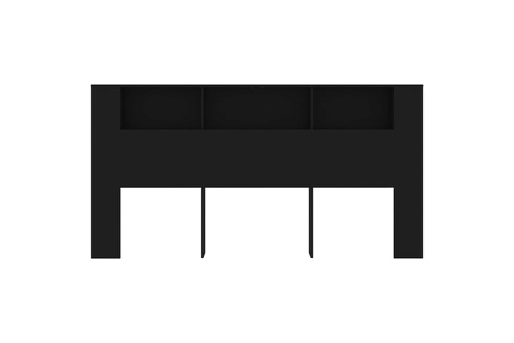 beBasic Sängynpääty säilytystilalla musta 200x18,5x104,5 cm - Musta - Sängynpääty