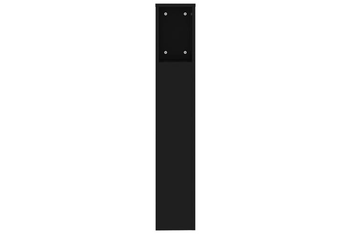beBasic Sängynpääty säilytystilalla musta 200x18,5x104,5 cm - Musta - Sängynpääty