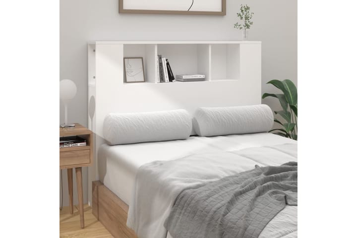 beBasic Sängynpääty säilytystilalla valkoinen 120x18,5x104,5 cm - Valkoinen - Sängynpääty