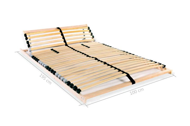 Sängyn sälepohja 28 säleellä 7 vyöhykettä 100x200 cm - Ruskea - Sälepohjat
