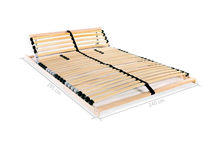 Sängyn sälepohja 28 säleellä 7 vyöhykettä 140x200 cm - Ruskea - Sälepohjat