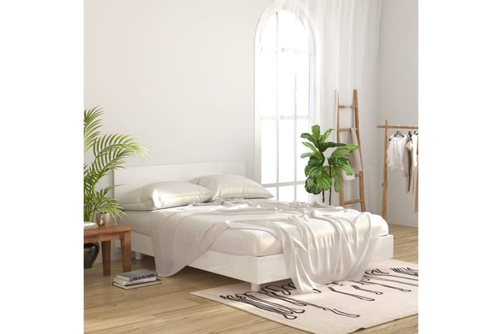 Sängynpääty korkeakiilto valkoinen 160x1,5x80 cm tekninen pu - Valkoinen - Sängynpääty