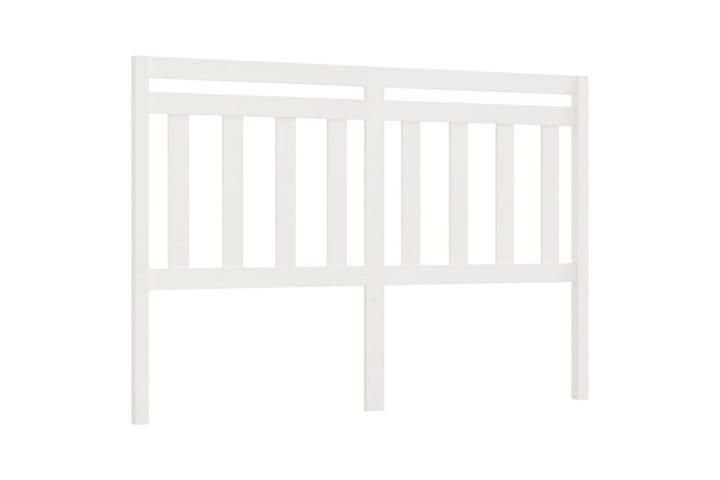 Sängynpääty valkoinen 146x4x100 cm täysi mänty - Valkoinen - Sängynpääty