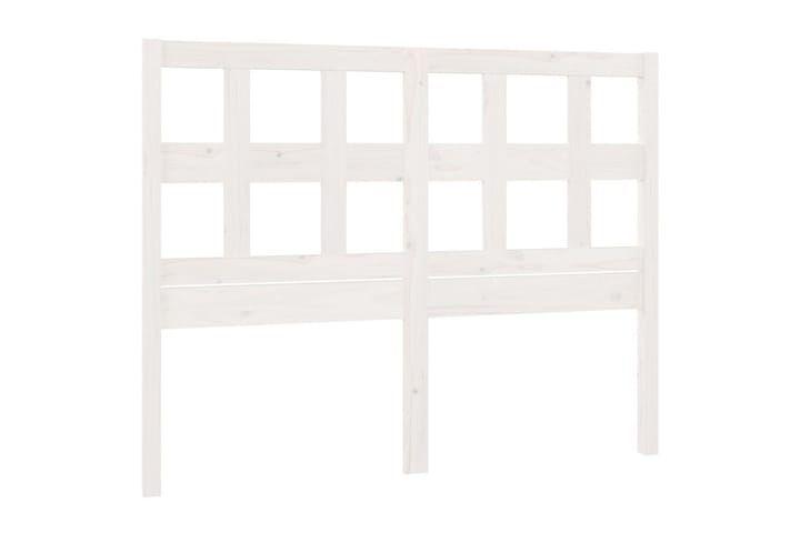 Sängynpääty valkoinen 165,5x4x100 cm täysi mänty - Valkoinen - Sängynpääty