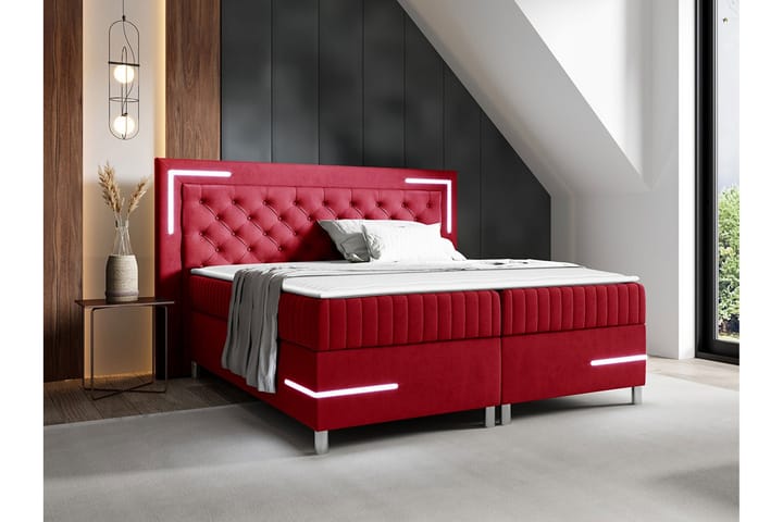 Sängynrunko Lillsel 120x200 cm - Punainen - Sänkykehikot & sängynrungot
