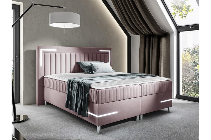 Sängynrunko Lillsel 140x200 cm - Vaaleanpunainen - Sänkykehikot & sängynrungot