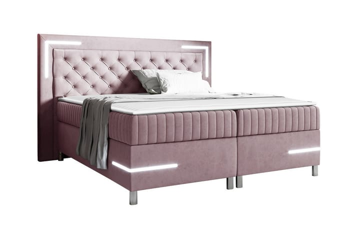 Sängynrunko Lillsel 200x200 cm - Vaaleanpunainen - Sänkykehikot & sängynrungot