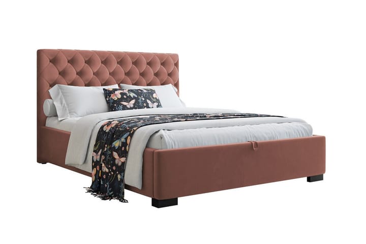 Sängynrunko Marydale 140x200 cm - Vaaleanpunainen - Sänkykehikot & sängynrungot