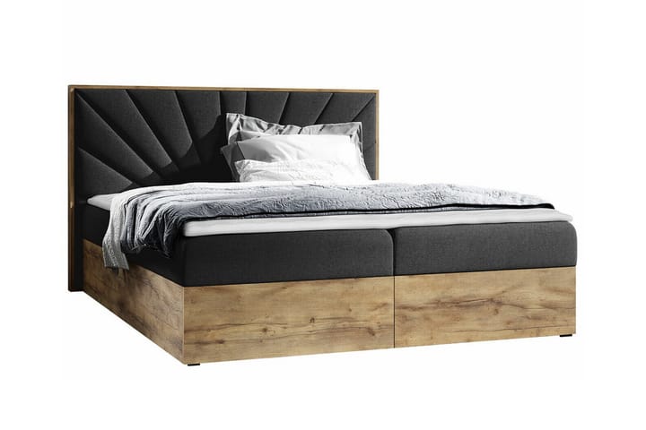 Sängynrunko Oberting 200x200 cm - Musta/Puu - Sänkykehikot & sängynrungot