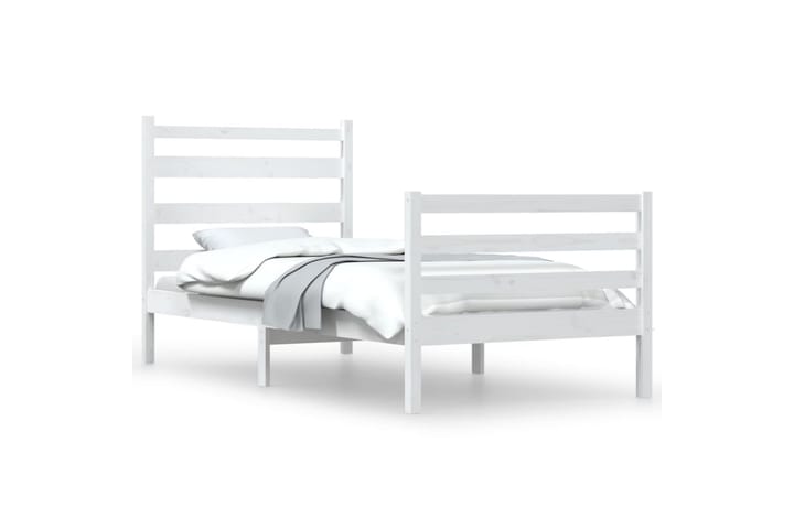 Sängynrunko täysi mänty 100x200 cm valkoinen - Valkoinen - Sänkykehikot & sängynrungot