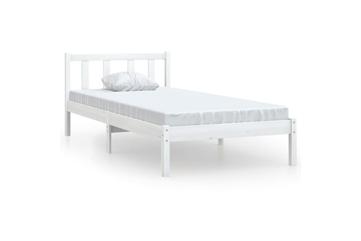 Sängynrunko valkoinen täysi mänty 100x200 cm - S�änkykehikot & sängynrungot
