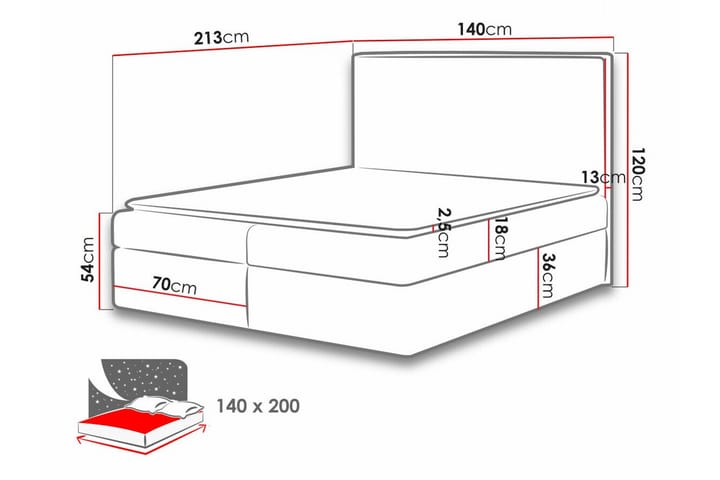 Sängynrunko Pries 140x200 cm - Beige - Sänkykehikot & sängynrungot