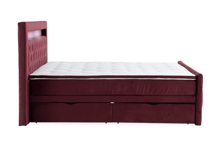 Sänkypaketti Altaneira 160x200 cm Sametti laatikkosäilytys - Punainen - Sänkypaketti - Sängyt säilytystilalla