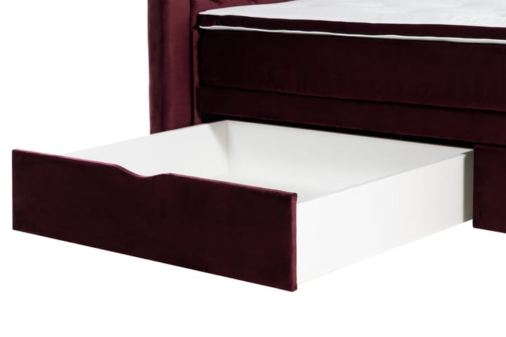 Sänkypaketti Altaneira 160x200 cm Sametti laatikkosäilytys - Punainen - Sänkypaketti - Sängyt säilytystilalla