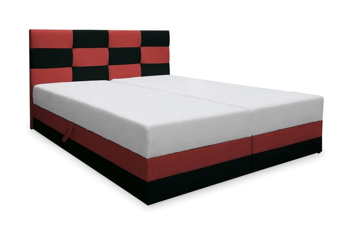 Sänkypaketti Mona 160x200 Säilytyksellä - Punainen/Musta - Sänkypaketti - Sängyt säilytystilalla