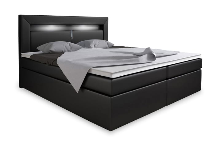 Sänkypaketti Pisa 180x200 säilytyksellä Sängynpääty - Musta - Sänkypaketti - Sängyt säilytystilalla