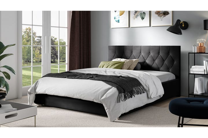 Sänky 127x222 cm - Musta - Sänkykehikot & sängynrungot