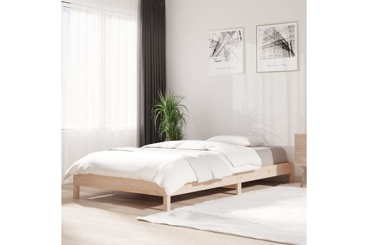 Pinottava sänky 90x200 cm täysi mänty - Ruskea - Sänkykehikot & sängynrungot