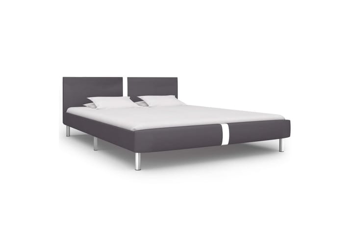 Sängynrunko harmaa keinonahka 150x200 cm - Harmaa - Sänkykehikot & sängynrungot