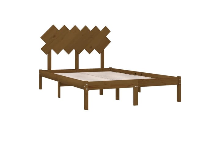 Sängynrunko hunajanruskea 120x200 cm täysi puu - Ruskea - Sänkykehikot & sängynrungot