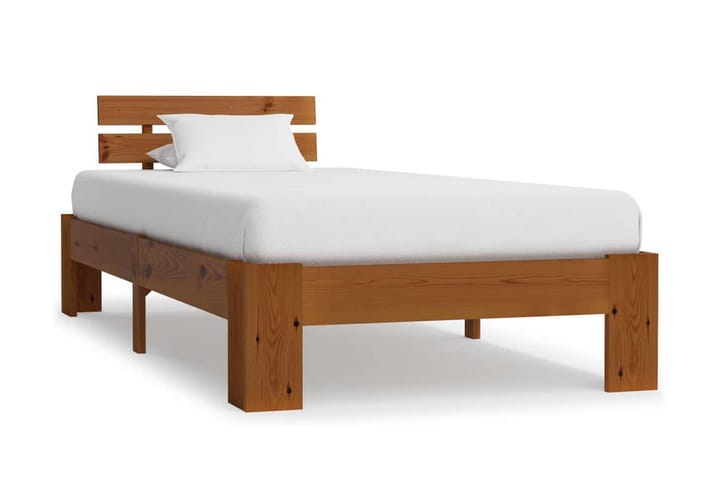 Sängynrunko hunajanruskea täysi mänty 90x200 cm - Ruskea - Sänkykehikot & sängynrungot