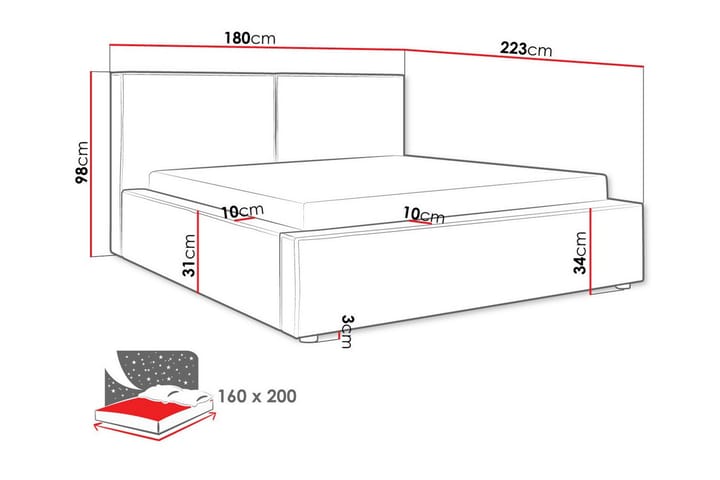 Sängynrunko Knocklong 160x200 cm - Vihreä - Sänkykehikot & sängynrungot