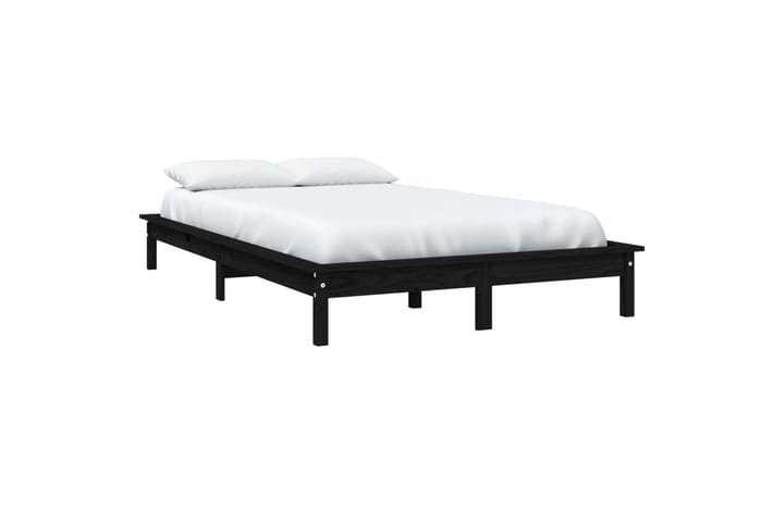 Sängynrunko musta 120x200 cm täysi mänty - Musta - Sänkykehikot & sängynrungot