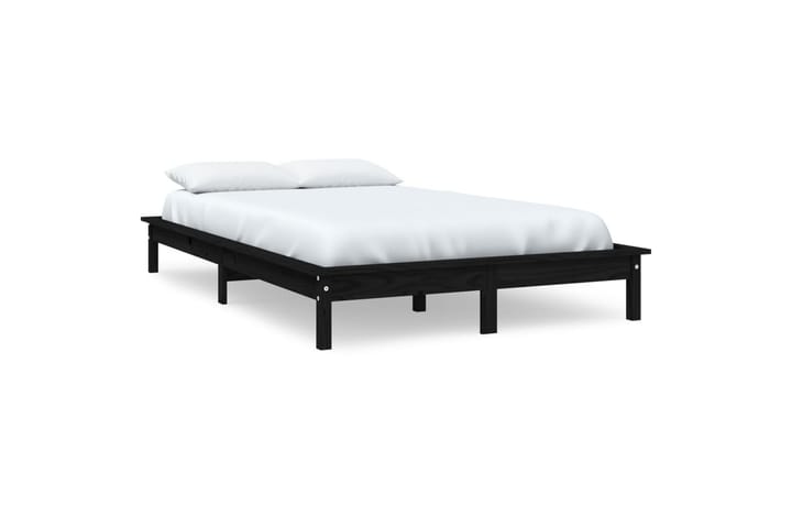 Sängynrunko musta 160x200 cm täysi mänty - Musta - Sänkykehikot & sängynrungot
