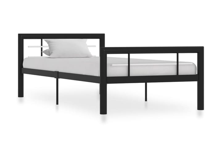 Sängynrunko musta ja valkoinen metalli 100x200 cm - Musta - Sänkykehikot & sängynrungot