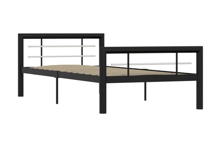 Sängynrunko musta ja valkoinen metalli 100x200 cm - Musta - Sänkykehikot & sängynrungot