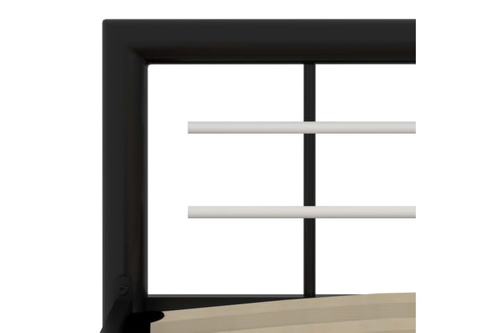 Sängynrunko musta ja valkoinen metalli 140x200 cm - Musta - Sänkykehikot & sängynrungot