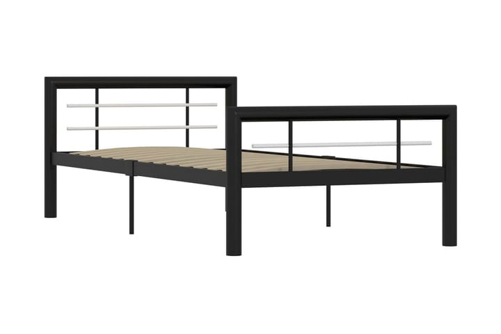 Sängynrunko musta ja valkoinen metalli 90x200 cm - Musta - Sänkykehikot & sängynrungot