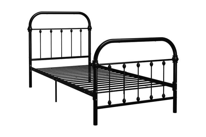 Sängynrunko musta metalli 100x200 cm - Sänkykehikot & sängynrungot
