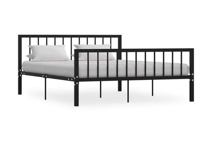Sängynrunko musta metalli 160x200 cm - Sänkykehikot & sängynrungot