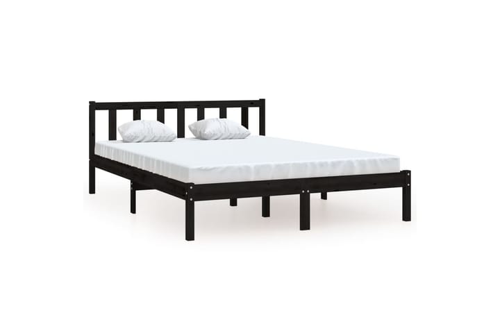 Sängynrunko musta täysi mänty 140x190 cm - Sänkykehikot & sängynrungot