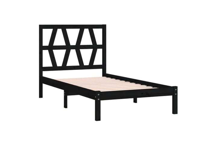 Sängynrunko musta täysi mänty 75x190 cm 2FT6 Small Single - Musta - Sänkykehikot & sängynrungot