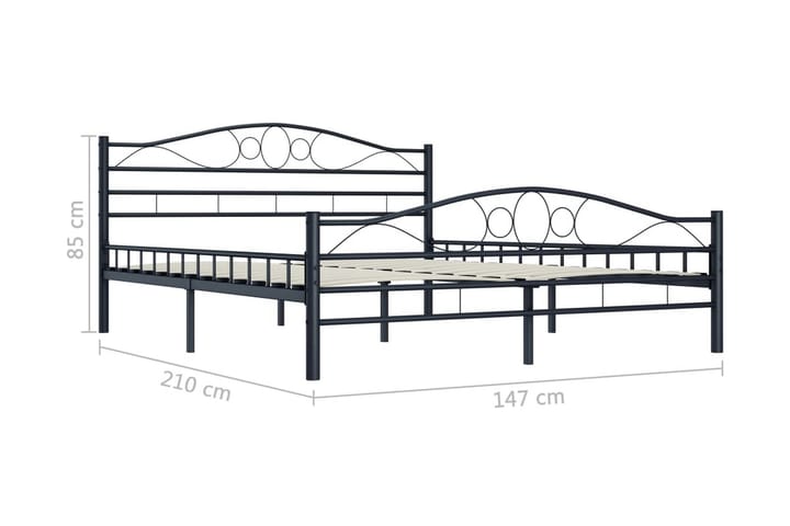 Sängynrunko musta teräs 140x200 cm - Musta - Sänkykehikot & sängynrungot
