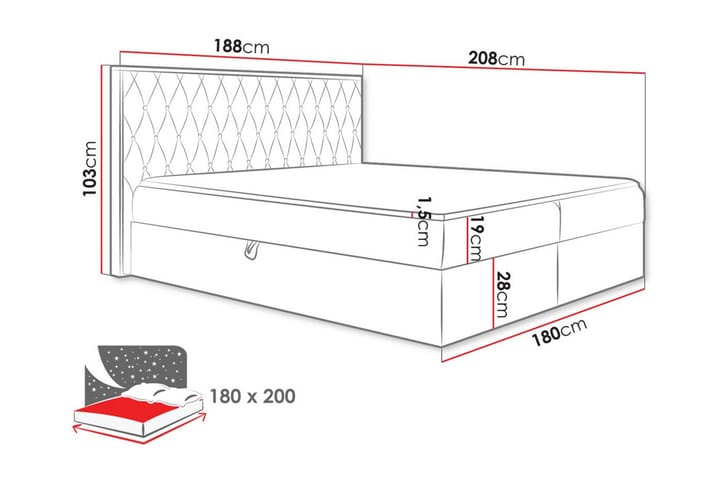 Sängynrunko Oberting 180x200 cm - Vihreä/Pähkinä - Sänkykehikot & sängynrungot