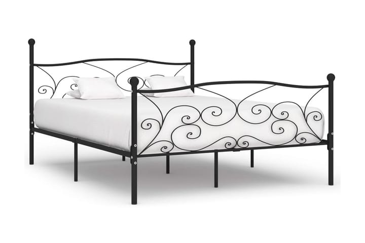 Sängynrunko sälepohjalla musta metalli 200x200 cm - Musta - Sänkykehikot & sängynrungot
