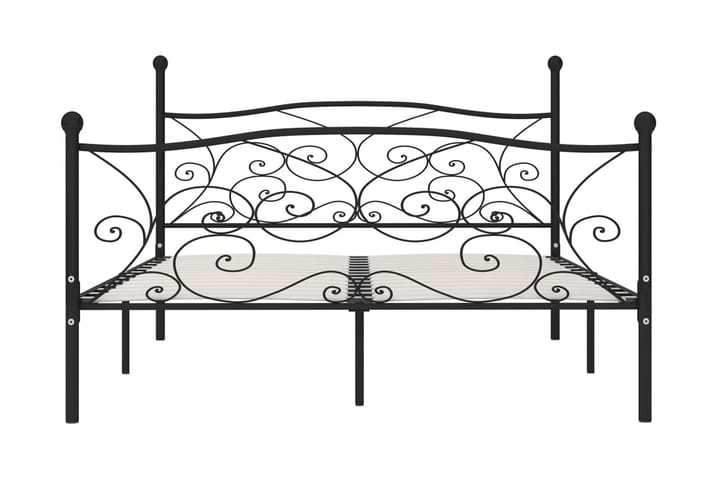 Sängynrunko sälepohjalla musta metalli 200x200 cm - Musta - Sänkykehikot & sängynrungot