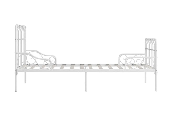 Sängynrunko sälepohjalla valkoinen metalli 90x200 cm - Valkoinen - Sänkykehikot & sängynrungot