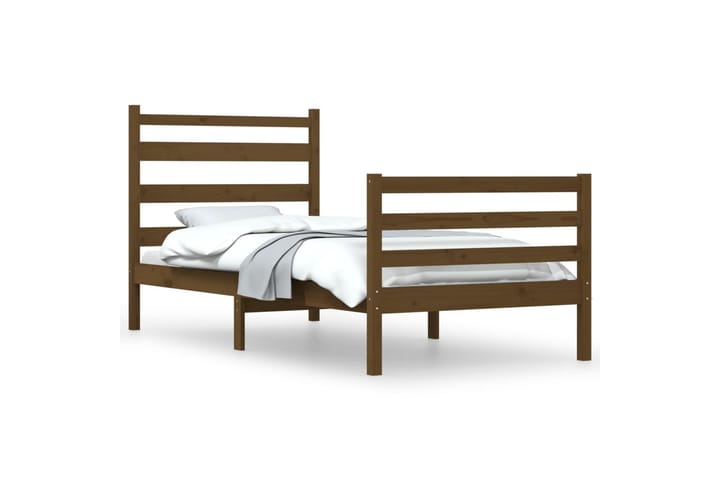 Sängynrunko täysi mänty 90x200 cm hunajanruskea - Ruskea - Sänkykehikot & sängynrungot