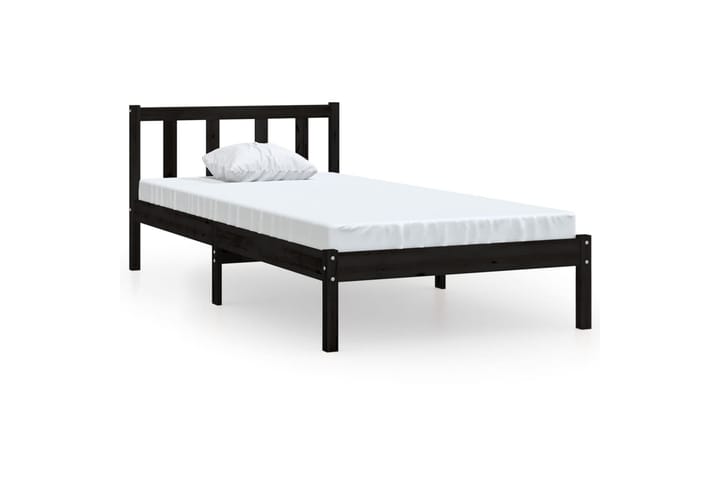 Sängynrunko täysi mänty musta 100x200 cm - Sänkykehikot & sängynrungot