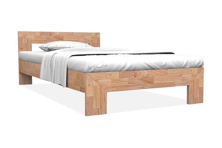 Sängynrunko täysi tammi 160x200 cm - Ruskea - Sänkykehikot & sängynrungot