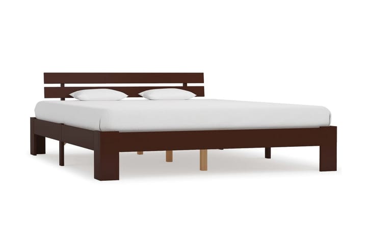 Sängynrunko tummanruskea mänty 180x200 cm - Ruskea - Sänkykehikot & sängynrungot