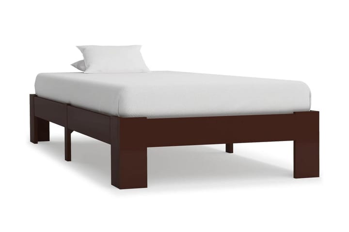 Sängynrunko tummanruskea mänty 90x200 cm - Ruskea - Sänkykehikot & sängynrungot