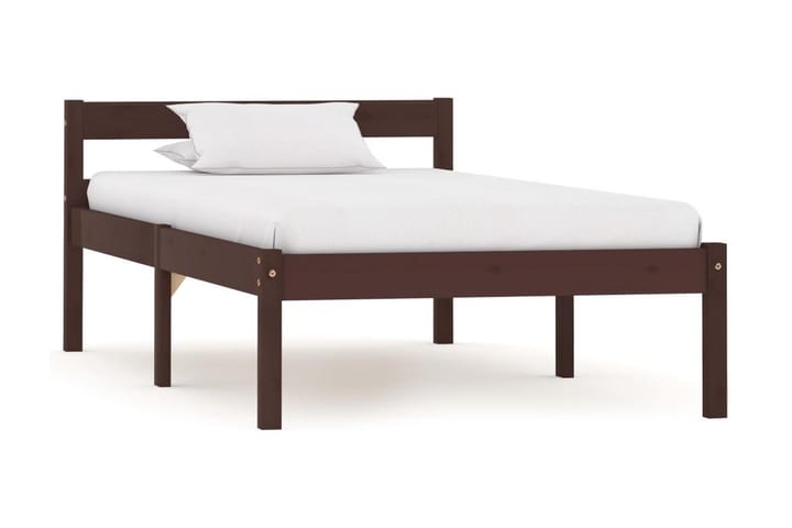 Sängynrunko tummanruskea täysi mänty 90x200 cm - Ruskea - Sänkykehikot & sängynrungot